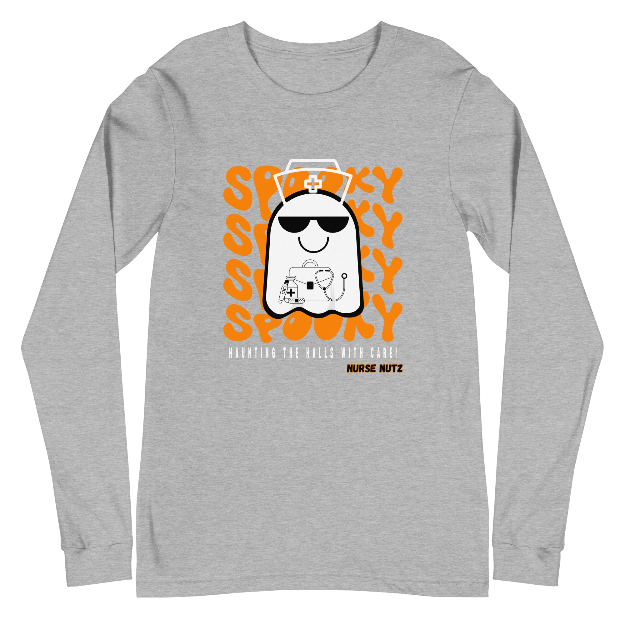 Spooky: Haunting the Halls with Care - Nurse Unisex Long Sleeve Tee