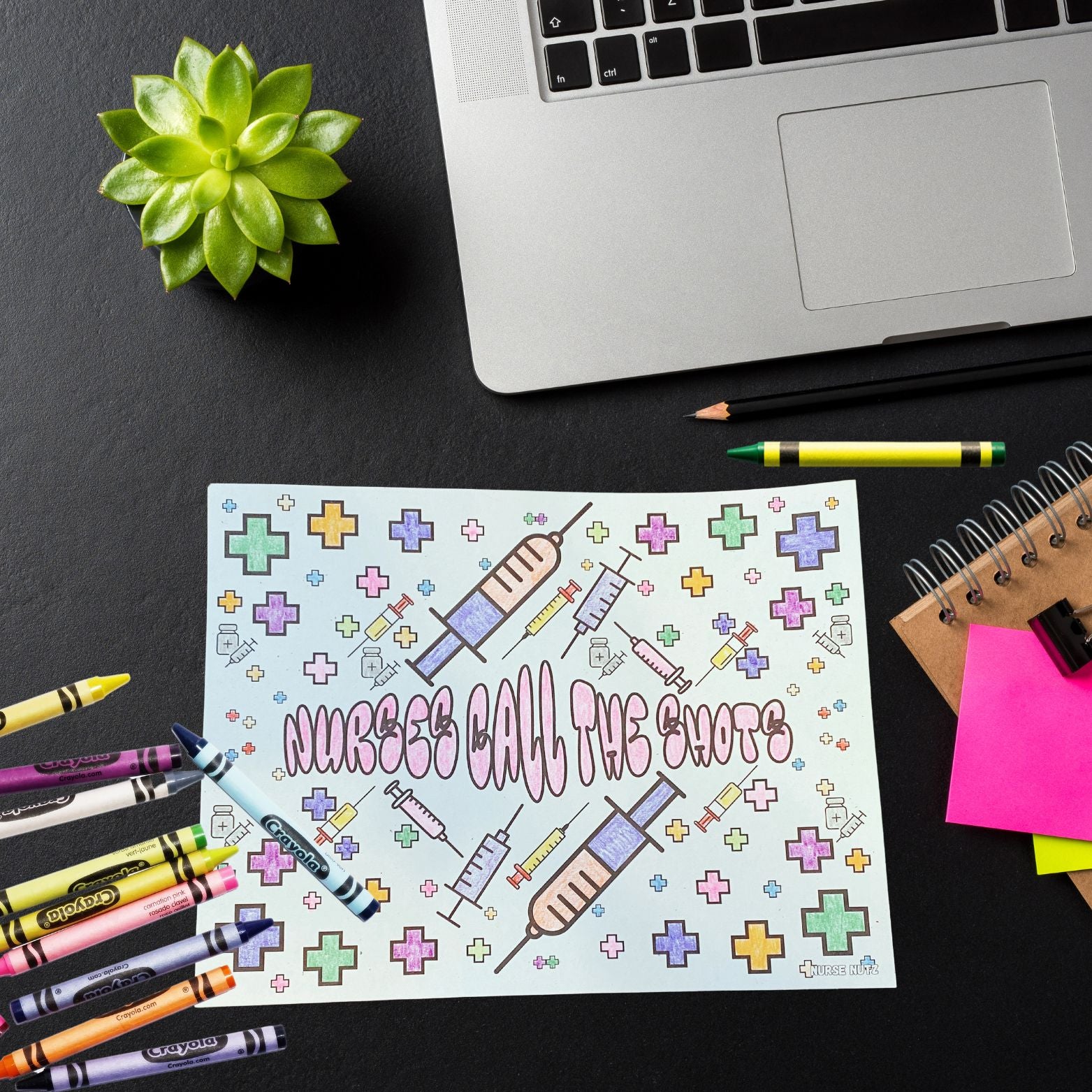 Nurses Call the Shots - Nurse Coloring Page