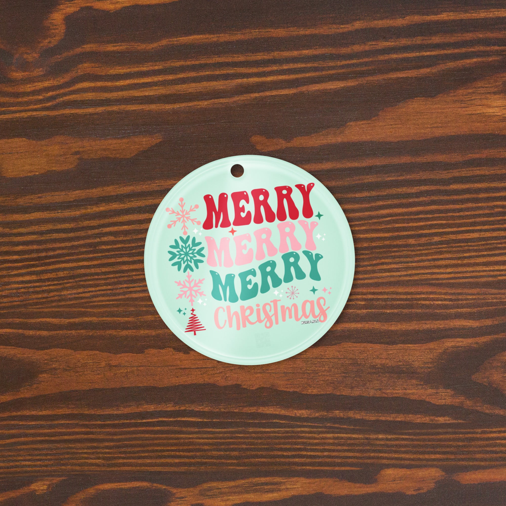 Triple the Cheer: Merry Merry Merry Christmas - Nurse Christmas Ornament (Acrylic)