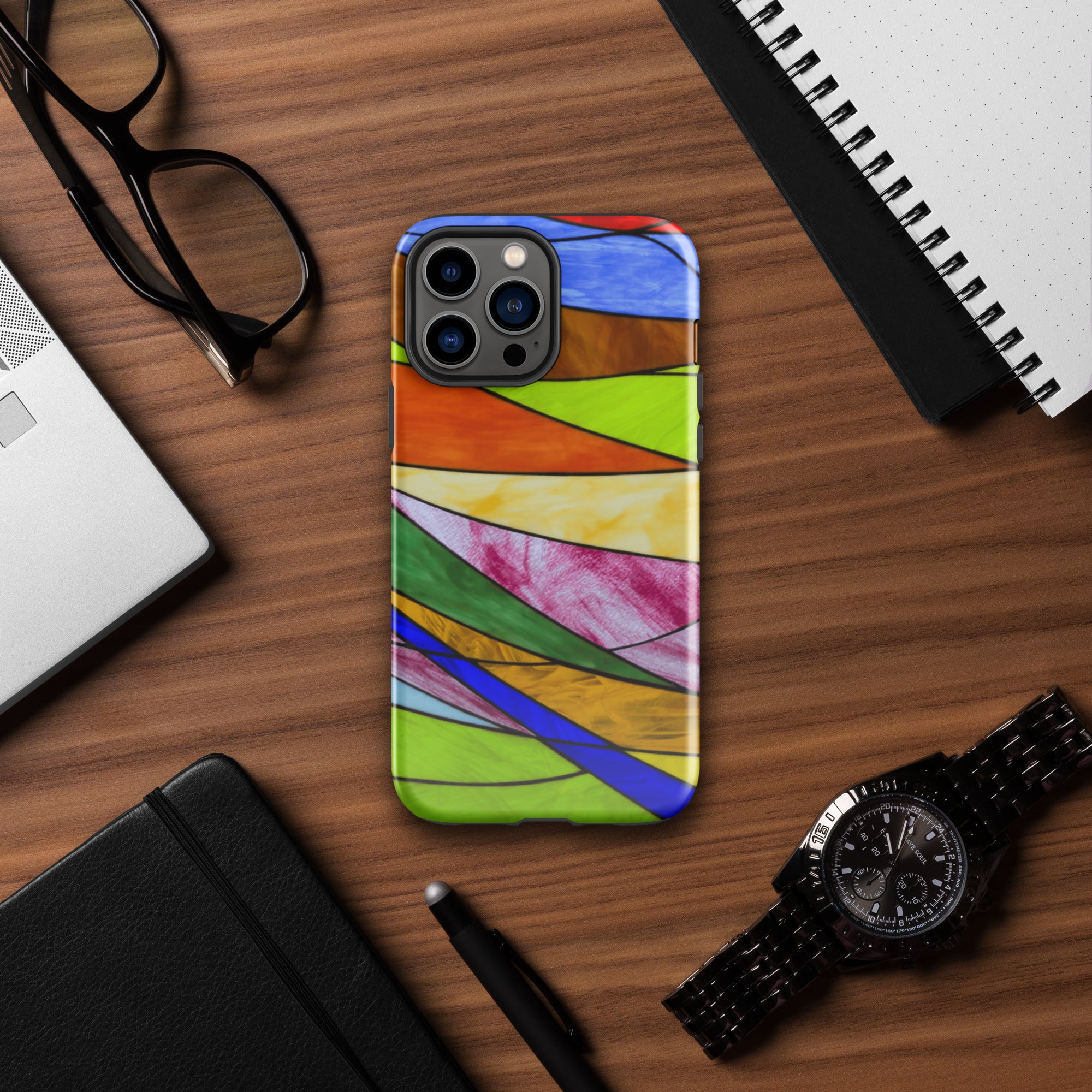 Stained Glass: Waves of Illusion Faux Stained Glass - Tough Case for iPhone®