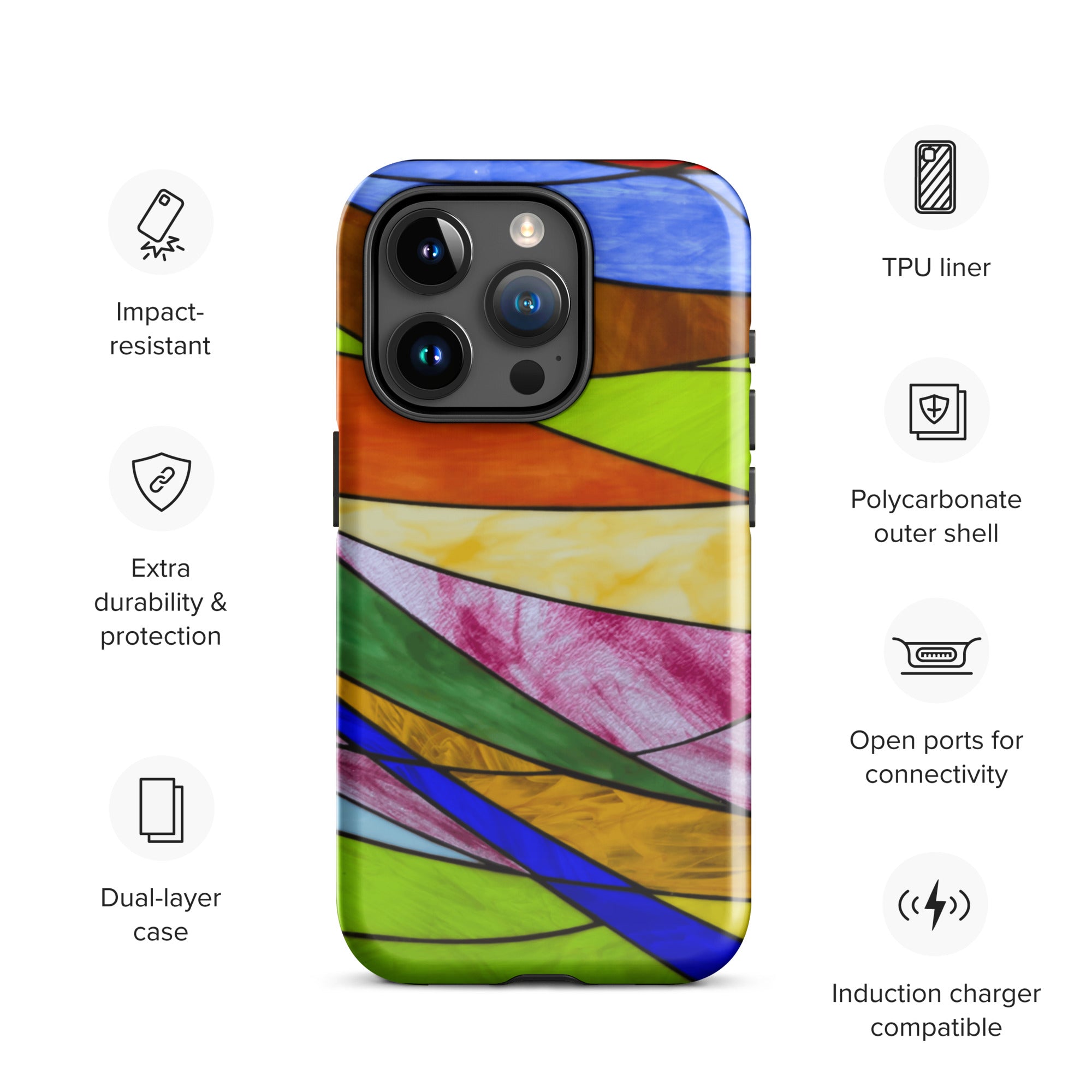 Stained Glass: Waves of Illusion Faux Stained Glass - Tough Case for iPhone®
