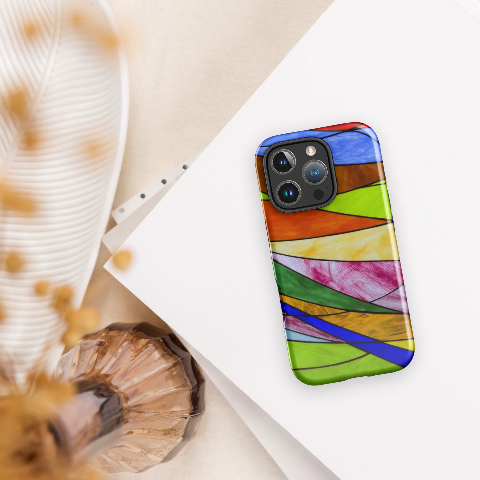 Stained Glass: Waves of Illusion Faux Stained Glass - Tough Case for iPhone®