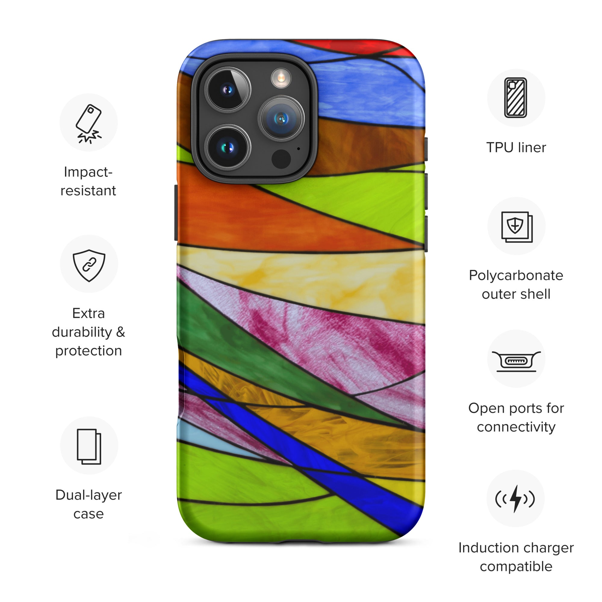 Stained Glass: Waves of Illusion Faux Stained Glass - Tough Case for iPhone®